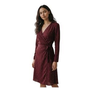 LOFT Outlet Red Polka Dot Wrap Dress – 6P